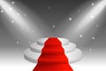 Stage podium scene with lighting and red carpet for Award Ceremony Royalty Free Stock Photo