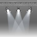 Stage with projectors vector design illustration