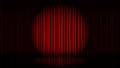 Stage with red curtain and spot light, vector Royalty Free Stock Photo