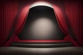 Stage with red curtains and spotlight. Background for presentation. Royalty Free Stock Photo