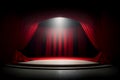 Stage with red curtains and spotlight. Background for presentation. Royalty Free Stock Photo