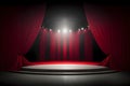 Stage with red curtains and spotlight. Background for presentation. Royalty Free Stock Photo