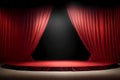 Stage with red curtains and spotlight. Background for presentation. Royalty Free Stock Photo