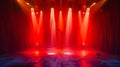 A stage with red lights and a microphone Royalty Free Stock Photo