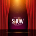 Stage with red open curtains Royalty Free Stock Photo