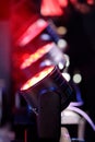 stage RGBW LED beam moving head lights Royalty Free Stock Photo