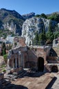 Roman theater, rock formation, Taormina, Sicily, Italy Royalty Free Stock Photo