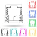 stage scene multi color style icon. Simple thin line, outline vector of spotlight stage icons for ui and ux, website or mobile