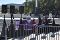 Stage is Set for Speakers in Support of the Texas Abortion Law Outisde U.S. Supreme Court Royalty Free Stock Photo
