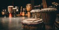 African Drums on Stage Royalty Free Stock Photo