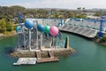 Giant aquarium stage for shows at the san diego Sea World in California