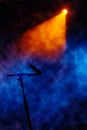 Stage with smoke background-mic with clipping path Royalty Free Stock Photo