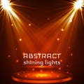 Stage spot lighting. magic light. orange vector background Royalty Free Stock Photo