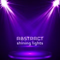 Stage spot lighting. magic light. purple vector background Royalty Free Stock Photo