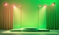 Stage with Spotlights and Curtains podium lighting Royalty Free Stock Photo