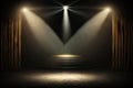 Stage theater with lighting, Stage Podium Scene with for Award Ceremony illuminated by spotlights