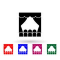 The stage of the theater multi color icon. Simple glyph, flat vector of theatre icons for ui and ux, website or mobile application Royalty Free Stock Photo