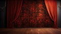 stage in the theater with red curtains Royalty Free Stock Photo