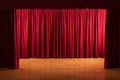 The stage - theatrical scene with red curtains Royalty Free Stock Photo