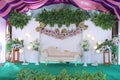 The stage of wedding party, full of flower and looks very calmy Royalty Free Stock Photo