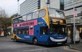 Stagecoach liveried Magic Bus, Piccadilly Gardens Royalty Free Stock Photo