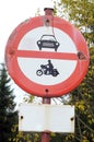 NO MOTOR VEHICLES SIGN