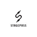 Stagepass Logo Concept, Letter S Alapbetic Logo Design Template, Cable Jack