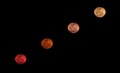 Stages of Blood Moon As Seen in India Royalty Free Stock Photo