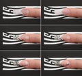 Stages of creating beautiful fingernail