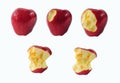 Stages of eating an apple