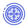 Stages, Goals, Implementation, Operation, Process Blue Dotted Line Line Icon