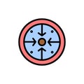Stages, Goals, Implementation, Operation, Process Flat Color Icon. Vector icon banner Template