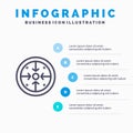 Stages, Goals, Implementation, Operation, Process Line icon with 5 steps presentation infographics Background