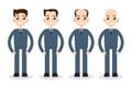 Stages of hair loss. Vector illustration Royalty Free Stock Photo