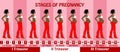 Stages of pregnancy with a pregnant dreadlocks hair black woman