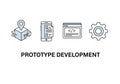 Stages of prototype development from conceptualization to optimization Royalty Free Stock Photo