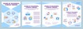 Stages of successful company merger blue brochure template Royalty Free Stock Photo