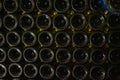 Stages of wine production from fermentation to bottling, visit to wine cellars in Burgundy, France. Aging in bottles Royalty Free Stock Photo