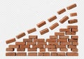 staggered arrangement of reddish-brown clay bricks forms an Royalty Free Stock Photo