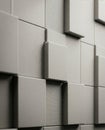 Staggered concrete panel wall abstract background Royalty Free Stock Photo