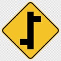 symbol Staggered Junction Traffic Road Sign on transparent background