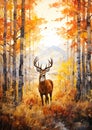 The Staggering Beauty of Deer Woods in Autumn Royalty Free Stock Photo