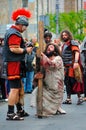 Staging of Jesus road on the mountain Calavary