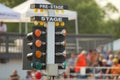 Staging line Pre Stage Light Tree Drag Race Track Royalty Free Stock Photo