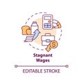 Stagnant wages concept icon