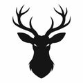Stags head Silhouette vector Royalty Free Stock Photo