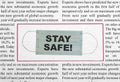 Stai safe headline Royalty Free Stock Photo