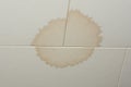 Stain on ceiling from water leak Royalty Free Stock Photo