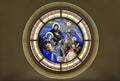 Stain Glass Of Nativity Epiphany Adoration Of The Magi
