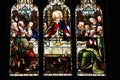 Stain glass windows of last supper Royalty Free Stock Photo